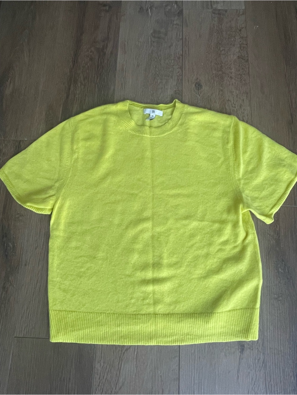 Banana Republic Yellow Short-Sleeve Sweater, 100% Cashmere